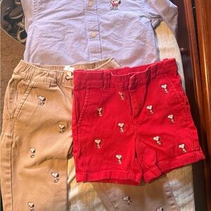 Janie and Jack Red and Tan Kids Matching Set